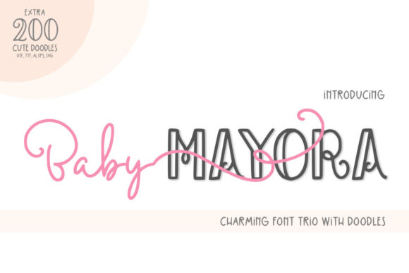 Baby Mayora: The Joyful Trio Font for Creative Projects